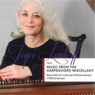 Cover of compact disc Joyce Lindorff plays music from the harpsichord miscellany - 15 Kb