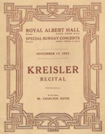 programme of recital 15 November 1925 including La Follia  size 15 kb