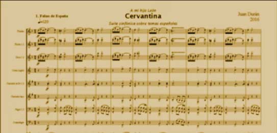 Opening score of Dúran's Cervantina