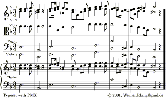 Pacchioni, opening Varie partite sopra la Follia per archi, Opus 30 nr. 1 in sheet music  - 17Kb