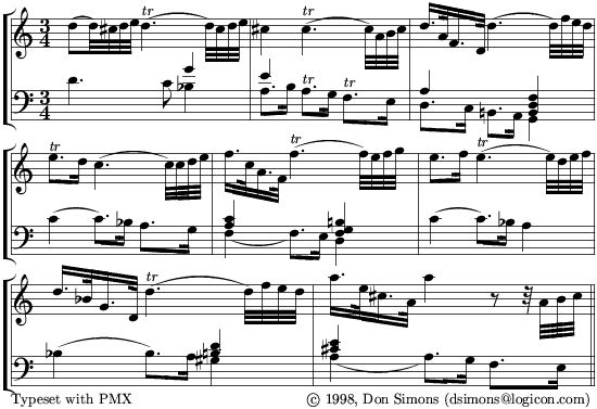 A. Scarlatti, Theme of Variazioni su La Follia, opening score - 18kB