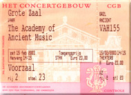 ticket of the concert The Academy of Ancient Music - 15